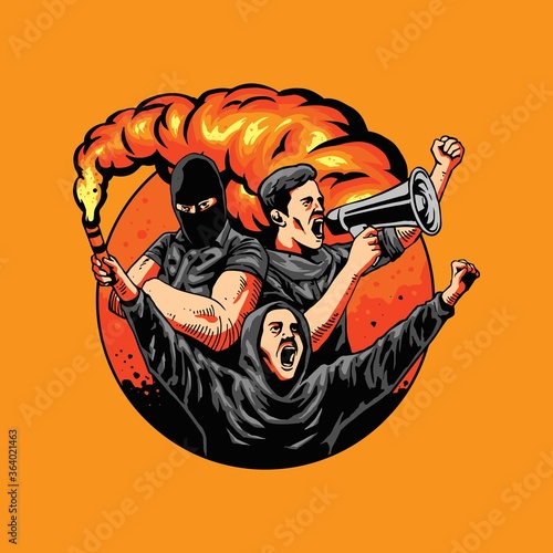 illustration concept of soccer supporter 