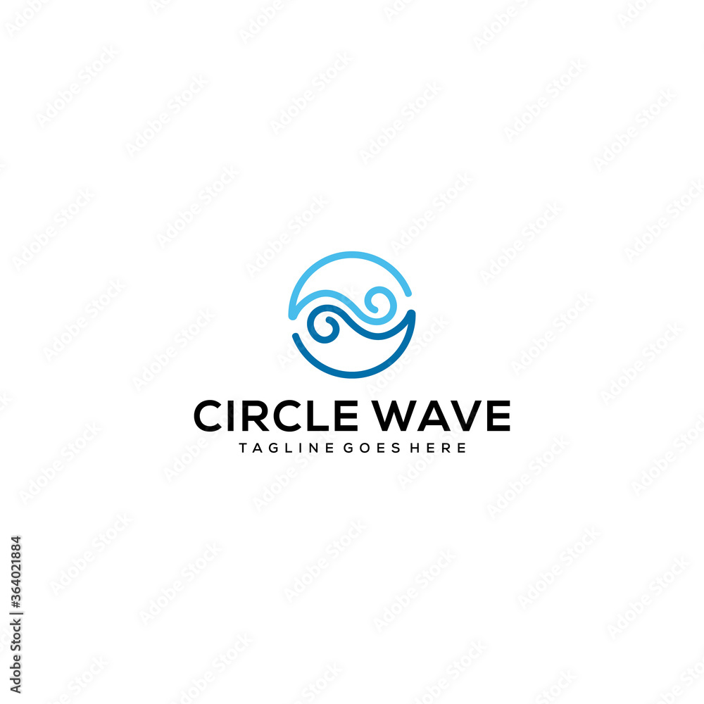 Creative luxury abstract sea water wave logo icon template