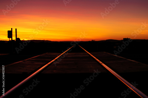 Wild Wild West Railway Textured Background sunset in Karijini Western Australia