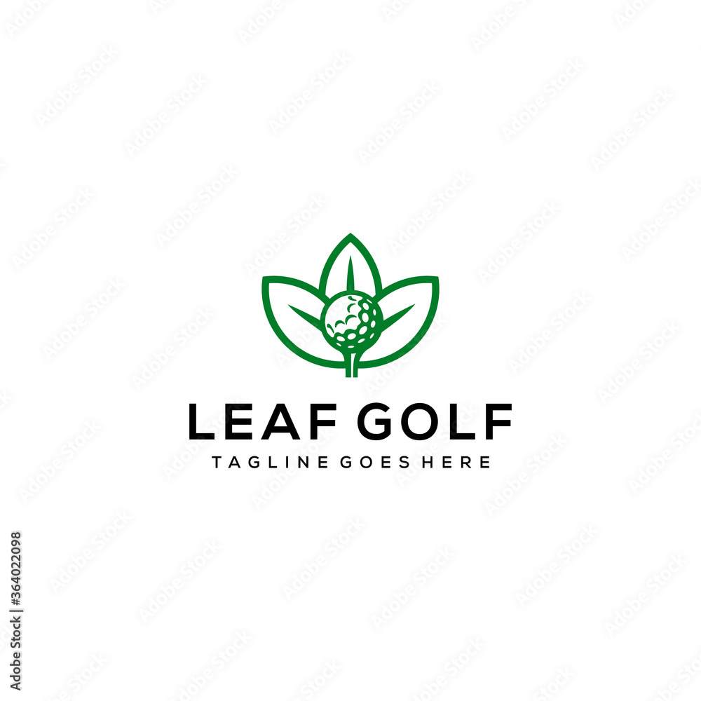 Illustration sign / logo for a clinic spa with a golf course with the concept of a golf ball in the middle of a lotus flower.