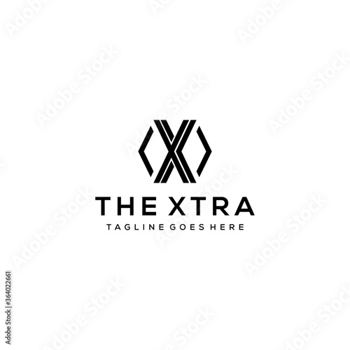 Creative Illustration modern X sign geometric logo design template