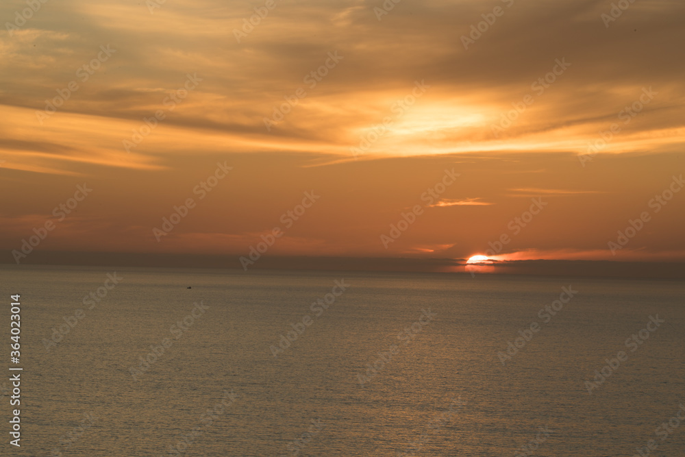 Sunset at the Pacific ocean, San Diego, California