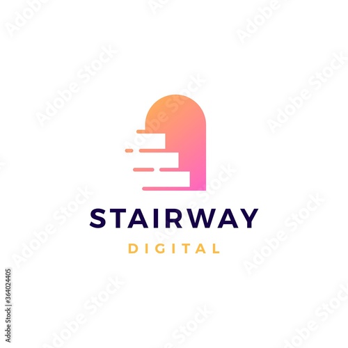stairway logo vector icon illustration