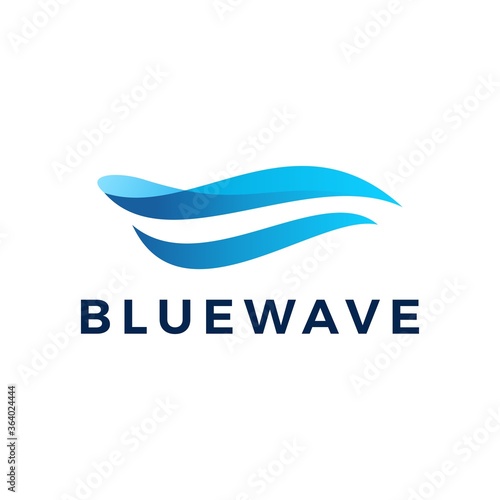 blue wave water ocean logo vector icon illustration