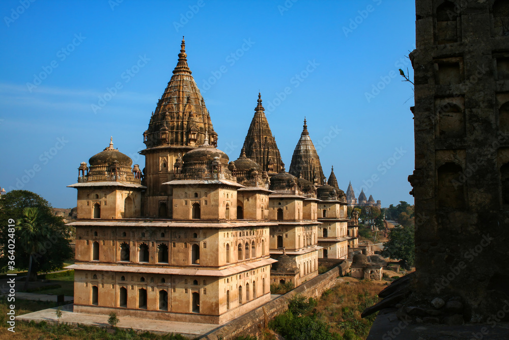 View of Royal cenotaphs (Chhatris) of Orchha, Madhya Pradesh, India. View of Royal cenotaphs (Chhatris) of Orchha, Madhya Pradesh, India.