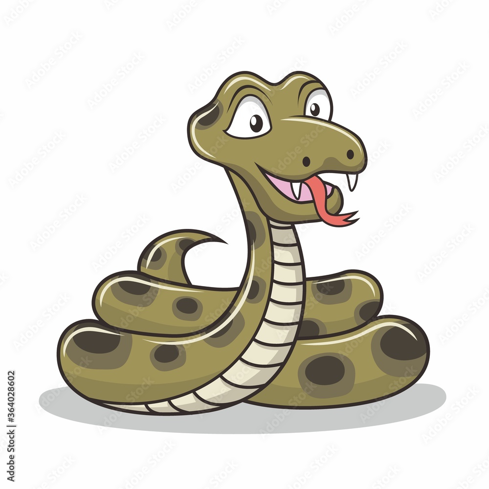 Fototapeta premium Viper Cartoon Isolated Snake Illustration
