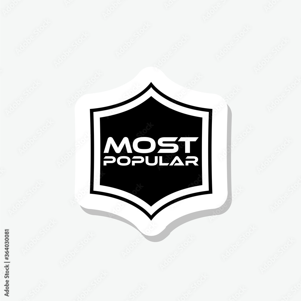 Most popular sticker icon isolated on gray background Most popular sticker icon isolated on gray background