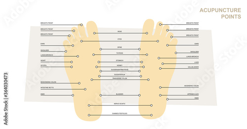 Acupuncture points Foot Manga Cartoon Vector Illustration