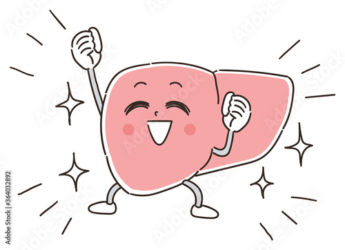 肝臓の健康 キャラクターのイラスト
