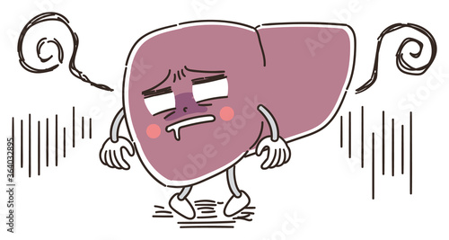 肝臓の健康 キャラクターのイラスト