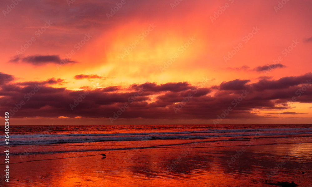 Sunset at the Torrey Pine beach, San Diego, California Sunset at the Torrey Pine beach, San Diego, California