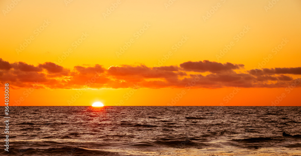 Obraz premium Zachód słońca na plaży Torrey Pine, San Diego, Kalifornia