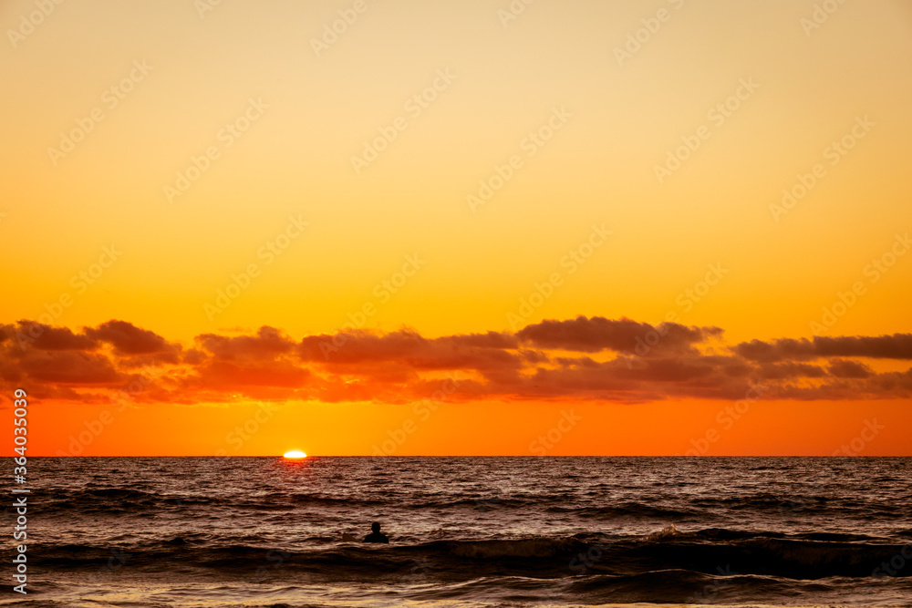 Sunset at the Torrey Pine beach, San Diego, California