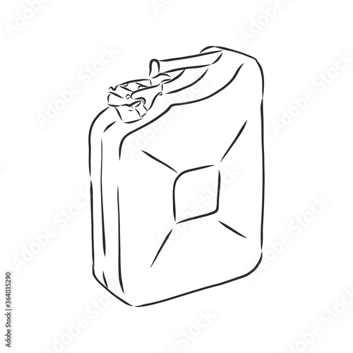 Vector Sketch Single Jerry Can, fuel canister, vector sketch illustration