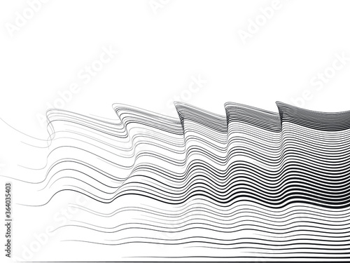 Speed Lines in wave Form . Vector Illustration .Technology  Logo . Design element . Abstract Geometric shape .