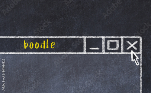 Chalk drawig of browser window with inscription boodle