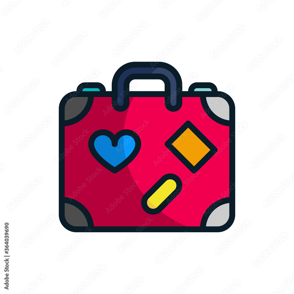 Suitcase filled outline icons. Vector illustration. Editable stroke. Isolated icon suitable for web, infographics, interface and apps. Suitcase filled outline icons. Vector illustration. Editable stroke. Isolated icon suitable for web, infographics, interface and apps.