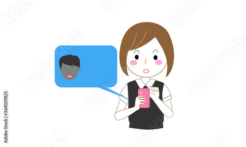 SNSを通した犯罪に巻き込まれそうな女子高生または女子中学生（SNSの危険、ネット犯罪）