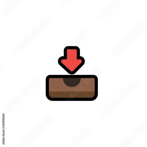 Inbox tray vector icon. Isolated inbox email illustration
