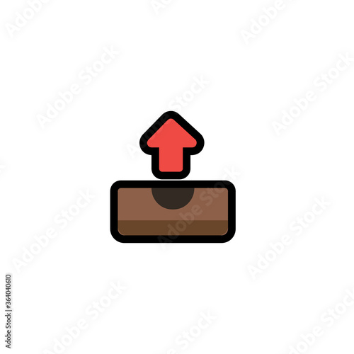 Outbox tray vector icon. Isolated inbox email illustration