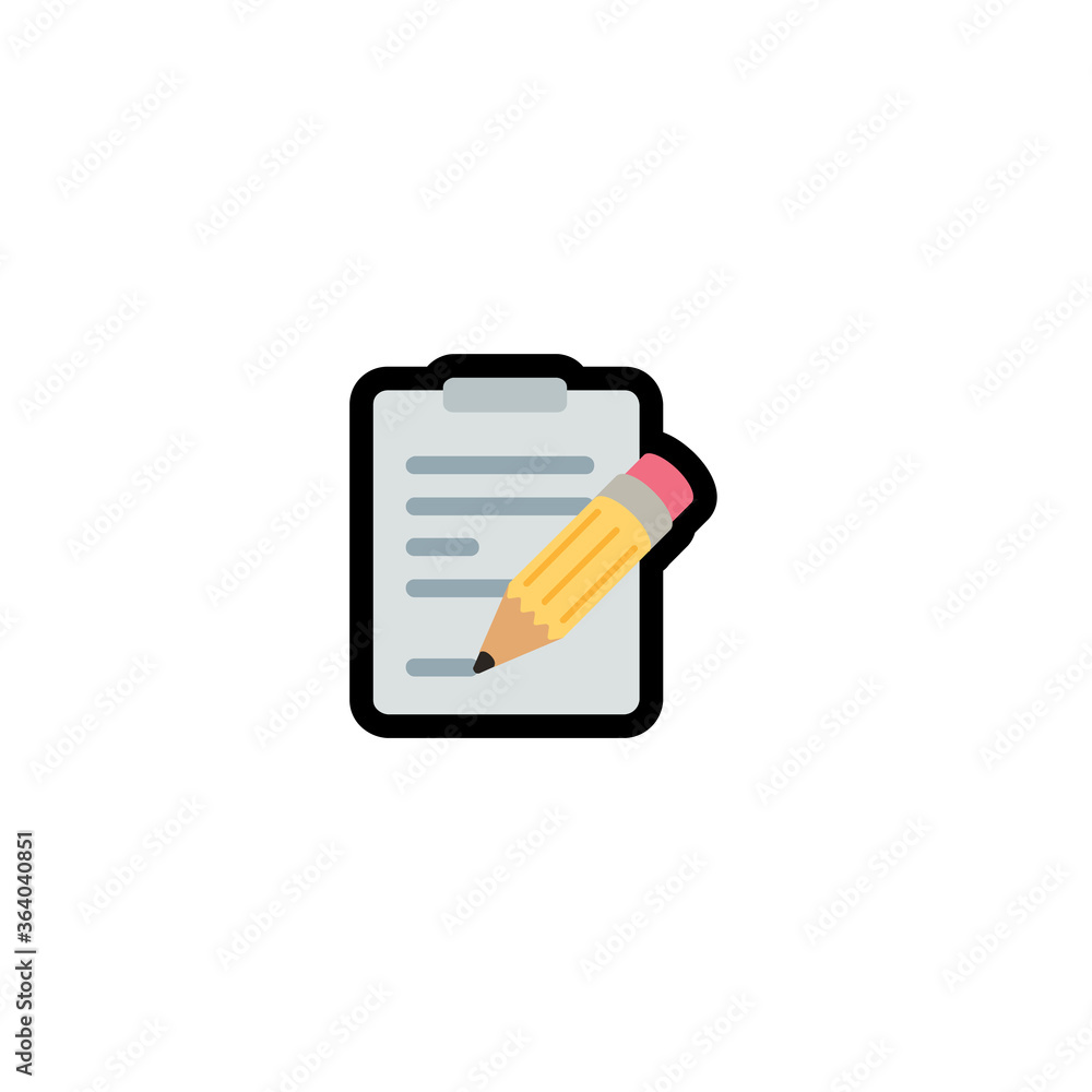 Memo vector icon. Isolated note, notepad and pen illustration Memo vector icon. Isolated note, notepad and pen illustration