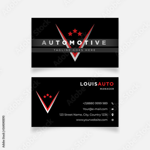 Modern Dark layout Automotive design business card template