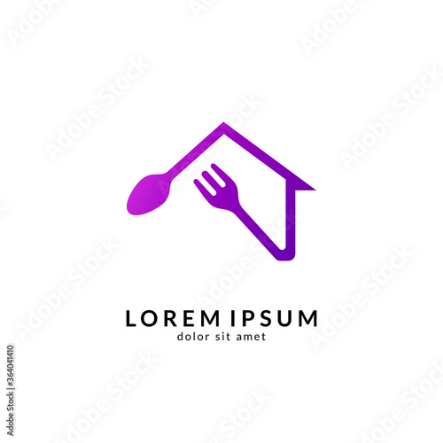 Kitchen, spoon and fork, dining restaurant, food and cafe logo vector. Culinary food symbol/icon design template