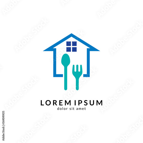 Kitchen, spoon and fork, dining restaurant, food and cafe logo vector. Culinary food symbol/icon design template