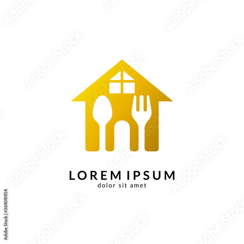Kitchen, spoon and fork, dining restaurant, food and cafe logo vector. Culinary food symbol/icon design template