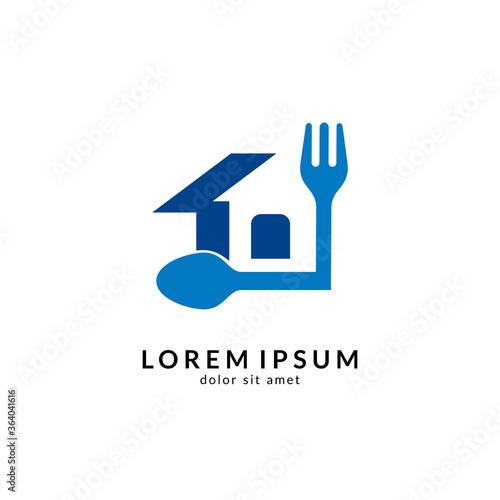 Kitchen, spoon and fork, dining restaurant, food and cafe logo vector. Culinary food symbol/icon design template