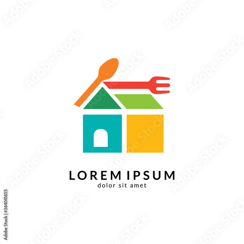 Kitchen, spoon and fork, dining restaurant, food and cafe logo vector. Culinary food symbol/icon design template