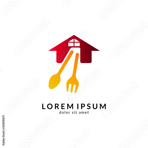 Kitchen, spoon and fork, dining restaurant, food and cafe logo vector. Culinary food symbol/icon design template