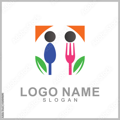 Kitchen, spoon and fork, dining restaurant, food and cafe logo vector. Culinary food symbol/icon design template