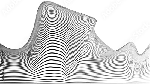 Speed Lines in wave Form . Vector Illustration .Technology  Logo . Design element . Abstract Geometric shape . 