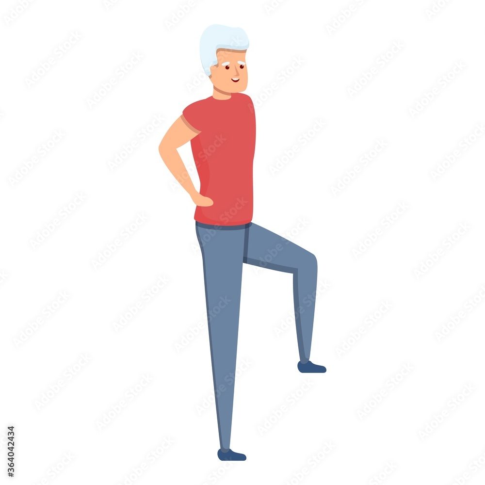 Senior man morning exercise icon. Cartoon of senior man morning exercise vector icon for web design isolated on white background Senior man morning exercise icon. Cartoon of senior man morning exercise vector icon for web design isolated on white background