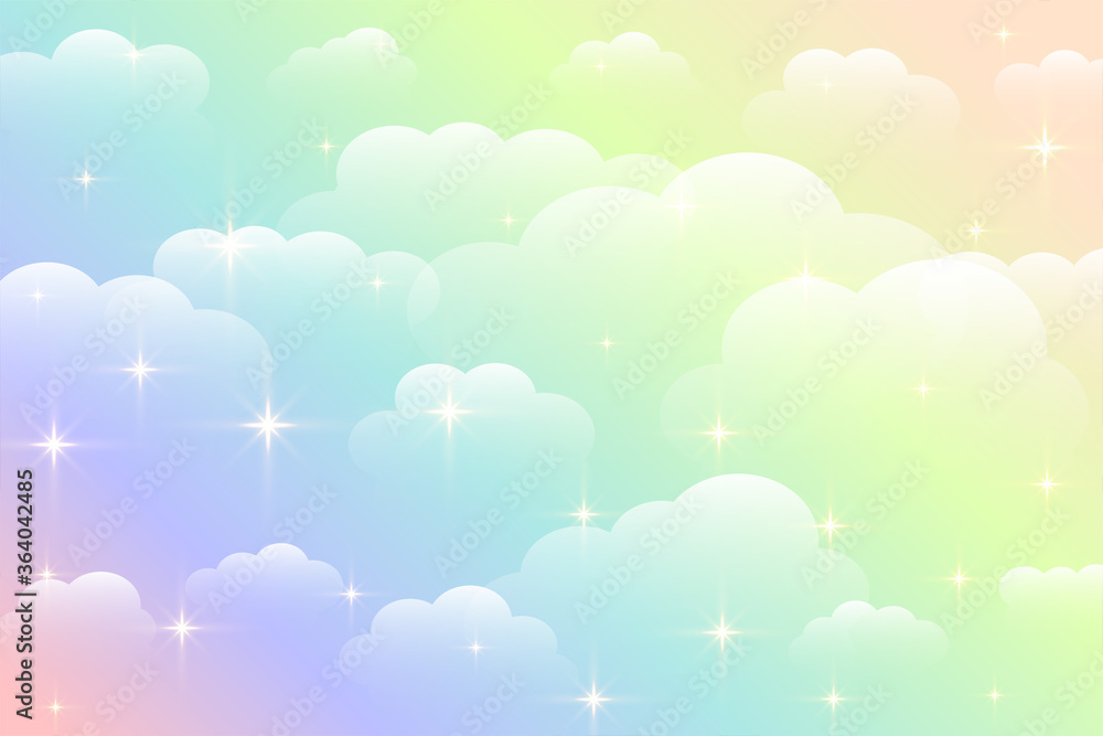dreamy rainbow color beautiful clouds background design