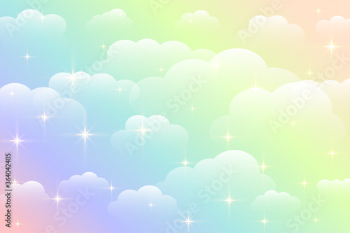dreamy rainbow color beautiful clouds background design
