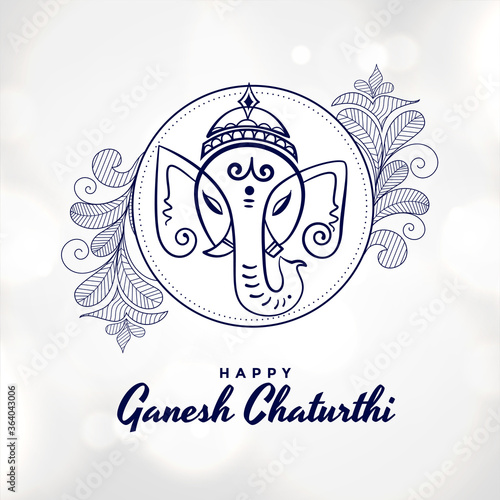 artistic happy ganesh chaturthi festival card design