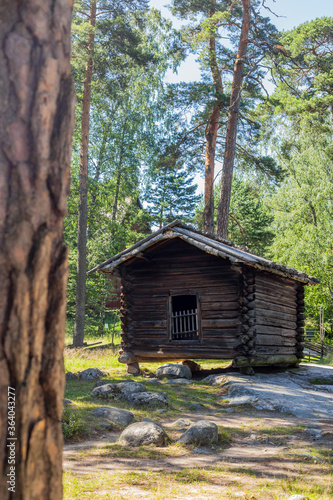 Seurasaari Open-Air Museum a district in Helsinki, Finland, which consists of old, mainly wooden buildings transplanted from elsewhere in Finland and placed in the dense forest landscape of the island © xan844