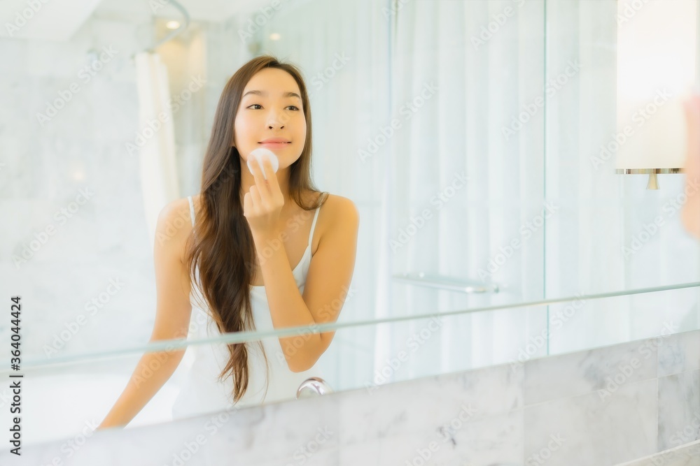 Portrait beautiful young asian woman check up and make up her face Portrait beautiful young asian woman check up and make up her face