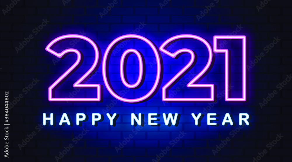 Happy new year 2021 neon style Happy new year 2021 neon style
