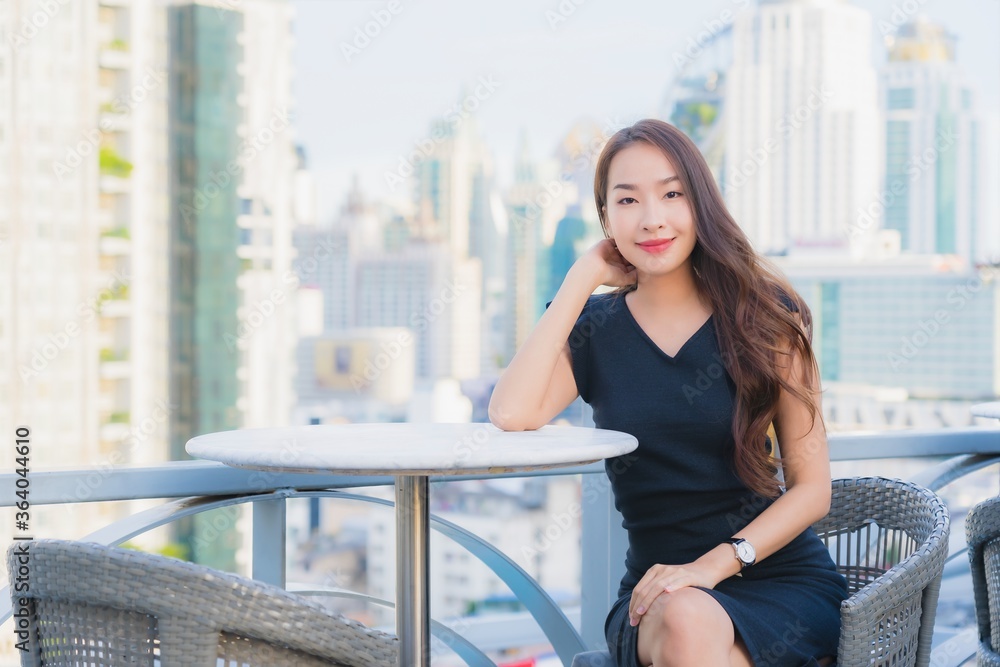 Portrait beautiful young asian woman enjoy with cocktails drink glass Portrait beautiful young asian woman enjoy with cocktails drink glass