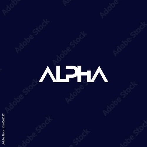 Alpha logo on dark, minimal design