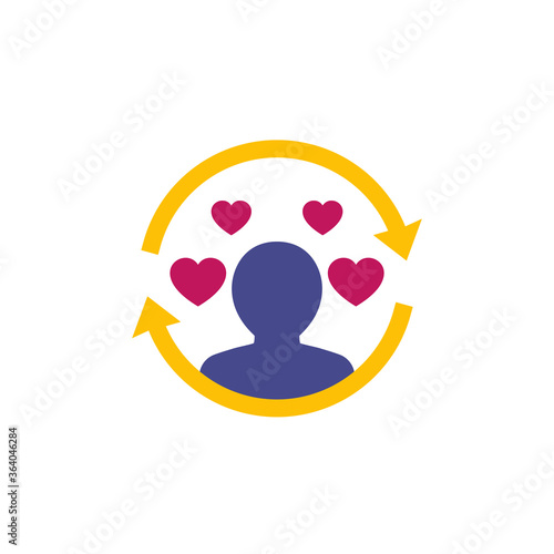 customer retention or client satisfaction icon, happy customer vector