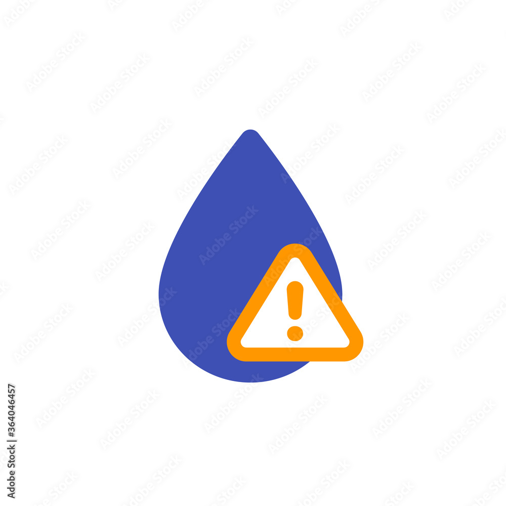 water contamination alert vector icon on white water contamination alert vector icon on white