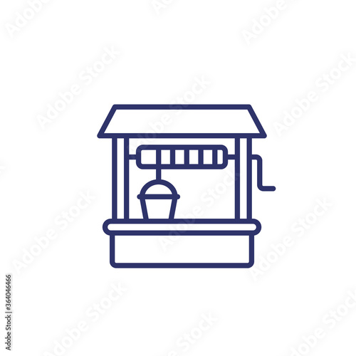 water well line icon, vector