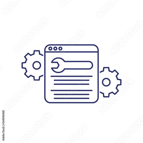 website maintenance line vector icon