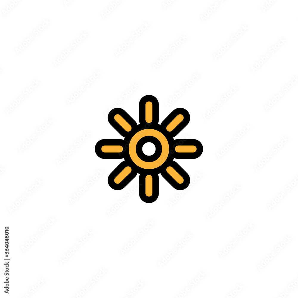 Brightness Button vector icon. Isolated sun, sunny weather illustration symbol Brightness Button vector icon. Isolated sun, sunny weather illustration symbol