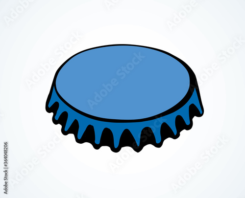 Iron bottle cap. Vector drawing