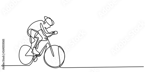 Continuous one line cyclist...